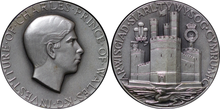 Great Britain, Wales. Prince of Wales AR Investiture Medal by John Pinches. 1969.