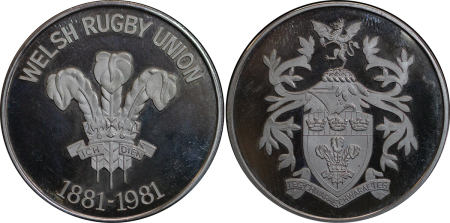 Great Britain, Wales. Welsh Rugby Union Ni Medallion. 1981.