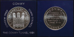 Great Britain, North Wales. Conwy Ni Medallion, Opening of the Conwy Tunnel. 1991.
