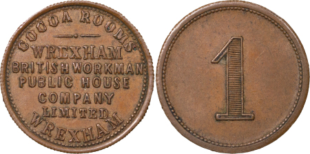Great Britain, North Wales. Wrexham CU Cocoa Rooms Penny Token. ND.