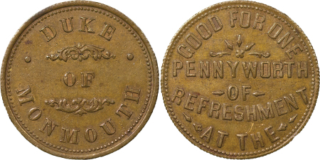 Great Britain, Mid Wales. Monmouthshire BR Penny Token. 1900-1905.