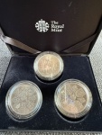 Great Britain. Elizabeth II Cu-Ni Set of 3x Crowns. 1953-1960.