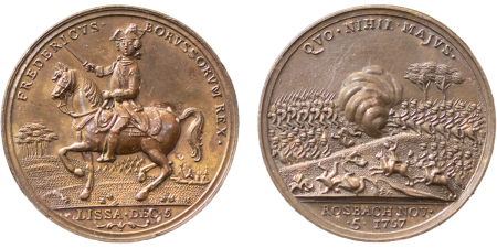 German States, Prussia. Friedrich von Prussia Pinchbeck Victory Medallion. 1757. 