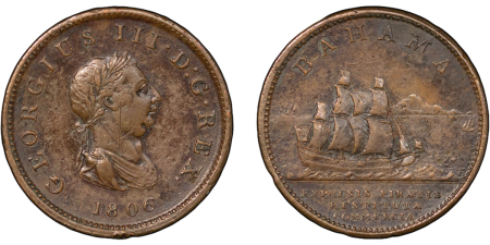 Bahamas. George III CU Penny. 1806.