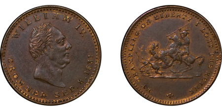 Great Britain. William IV CU Jeton. 1831. 