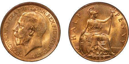 Great Britain. George V CU Halfpenny. 1925. 
