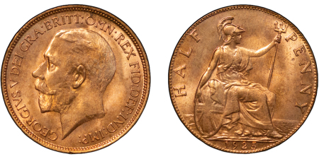 Great Britain. George V CU Halfpenny. 1925. 