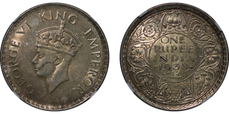 India, British Colonial. George VI AR Rupee. 1938. 