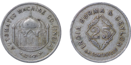 India, Burma & Ceylon. Cupronickel 25 Paisa Machine Token. 1928-1942. 