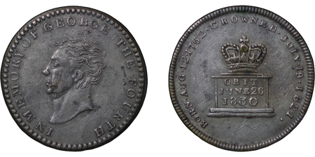 Great Britain. George IV BR Medalet. 1821-1830. 