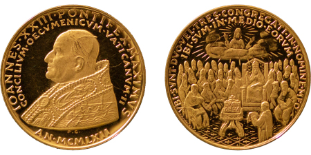 Italy, Vatican City. Pope John XXIII AU Medal. 1962. 