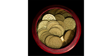 Ottoman Empire. Container with 137 BR Gaming or Counting Jetons. 1808-1839. 