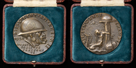 Germany. The Watch on the Rhine Cast Æ Satirical Medal. 1920. 