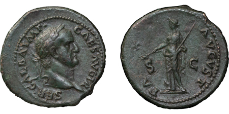 Roman Empire. Galba Æ Dupondius. 68AD. 