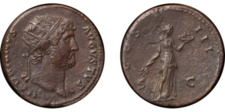 Roman Empire. Hadrian Æ As. 117-138AD. 