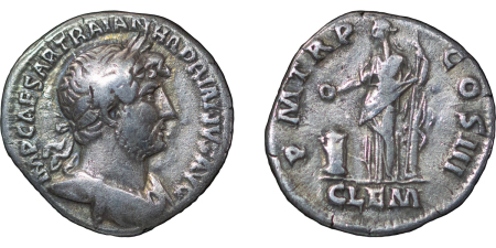 Roman. Hadrian AR Denarius. 121-123AD. 