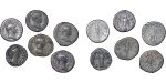 Roman Empire lot of 6 x AR Denarius. Various emporers, Faustina, Trajan etc. 96-180AD. 
