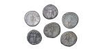 Roman Empire lot of 6 x AR Denarius. Various emporers, Faustina, Trajan etc. 96-180AD. 