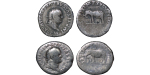 Roman. Titus AR Denarius (x2), elephant reverse. 79-81AD.
