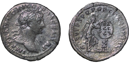 Roman. Dacia AR Denarius. 98-117AD. 