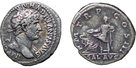 Roman Empire. Hadrian AR Denarius. 117-138AD. 