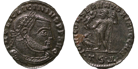 Roman Imperial. Licinius Æ Follis. Thessalonica mint. 312-313AD.