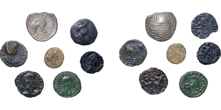 Mixed lot of Celtic, Roman & Greek coins, 7 items (mixed). 700-400BC.