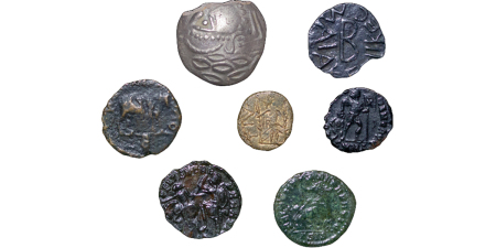Mixed lot of Celtic, Roman & Greek coins, 7 items (mixed). 700-400BC.