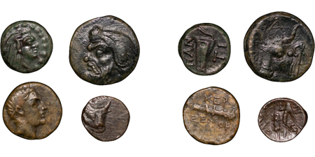 Greece, Cimmerian Bosphorus. Lot of 4 x Æ 14 to 8mm. 200-150BC.