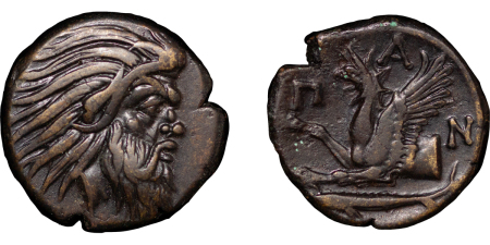 Greece, Cimmerian Bosphorus. Pantikapaion Æ 19mm. 310-303BC.