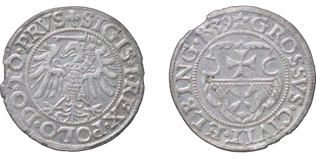 Poland. Sigsmund I "The Old" AR Groschen Elbing. 16th Century.