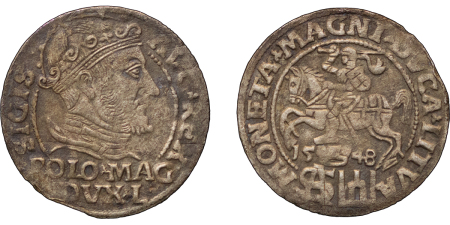 Lithuania, Grand Duchy. Sigsmund II Augustus BI Groat. 1548.