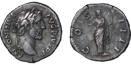 Roman Empire. Antoninus Pius AR Denarius. 138-161AD. 