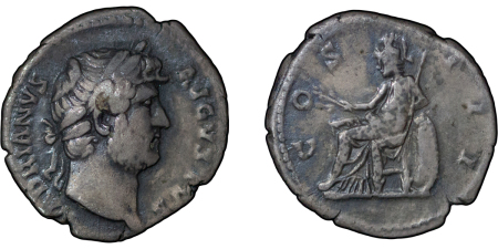 Roman Empire. Hadrian AR Denarius. 126-127AD. 