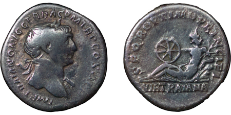 Roman Empire. Trajan AR Denarius "Via Traiana". 108-109AD.