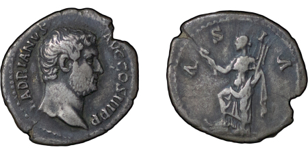 Roman Empire. Hadrian AR Denarius, ASIA "Travel Series issue". 117-138AD. 