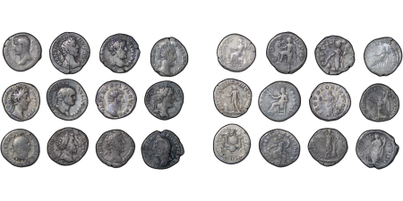 Roman Empire. Lot of 12x AR Denarius, from Trajan to Commodus, 98-192AD. 