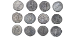 Roman Empire. Lot of 12x AR Denarius, from Trajan to Commodus, 98-192AD.