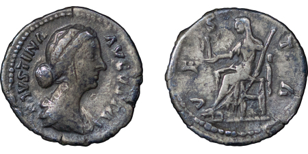 Roman Empire. Faustinathe Younger ( Marcus Aurelius) AR Denarius. 161-176AD. 