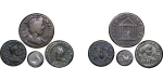 Ancient Greek & Roman lot of 4 coins. Billon & Bronze. 100BC - 200AD.