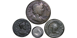 Ancient Greek & Roman lot of 4 coins. Billon & Bronze. 100BC - 200AD.