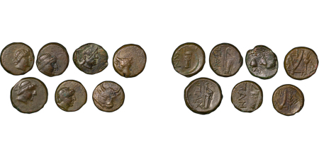 Ancient Greece, Olbia, Thrace. Black Sea lot of 7x Bronzes. 3rd to 2nd Century BC. 