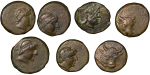 Ancient Greece, Olbia, Thrace. Black Sea lot of 7x Bronzes. 3rd to 2nd Century BC.
