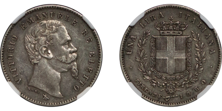 Italian States, Florence. Vittorio Emanuele II AR Lira. 1860. 