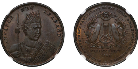 New Zealand. Milner & Thompson Æ Penny Token. 1881. 