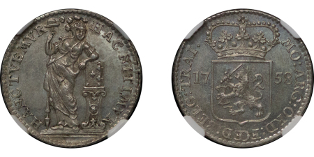 Netherlands, Utrecht AR ¼ Gulden. 1758. 