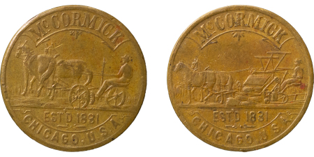 USA, Chicago. Mc.Cormick Brass Advertising Token. Circa 1830-31.