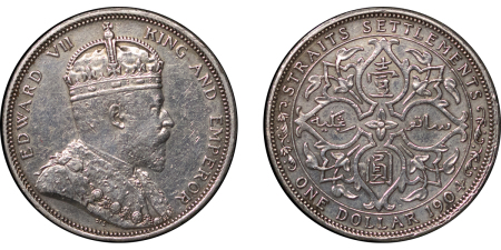 Straits Settlements, British Malaya. Edward VII AR Dollar. 1904B. 
