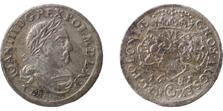 Poland. John III AR 6 Groszy. 1681 TLB. 