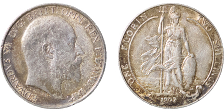 Great Britain. Edward VII AR Florin. 1907. 